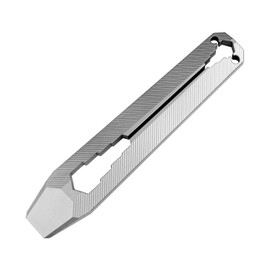 ainhue A39 Compact 3.9 Inches Stonewashed TC4 Titanium Pry Bar Multi-Tool EDC Prybar with Keychain Hex Wrench Jimmy Crowbar