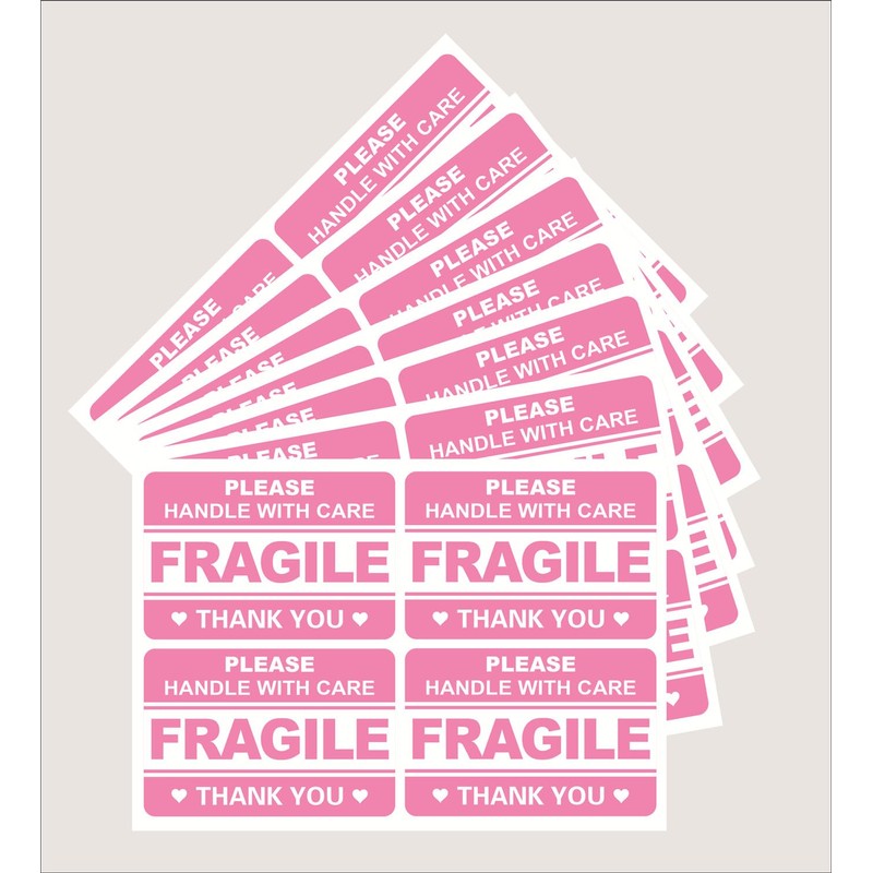 Fragile Sticker,200pcs 2x3 Pink Fragile Sticker for Boxes,Cartons Shipping