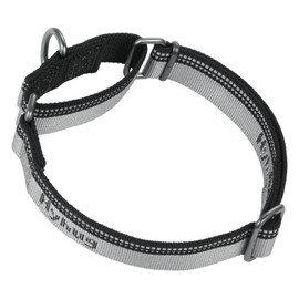 Hyhug Pets Reflective Martingale Dog Collar with Nice Jacquard Weave Nylon for Large Medium Dogs Daily Walking and Training. (Medium, Ultimate Grey)