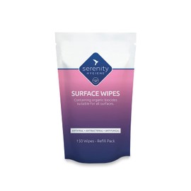 Antibacterial Surface Cleaning Wipes - Alcohol Free Sanitising Surface Wipes for all Hard Surfaces - Made in UK - Refill Pouch of 150 Large Strong Wet Wipes - Refill Pack of 1