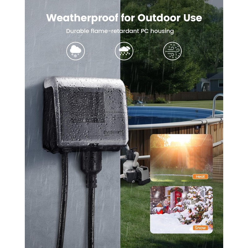 SURAIELEC WiFi Pool Timer for Above-Ground Pools, Twist-Lock NEMA L5-20R