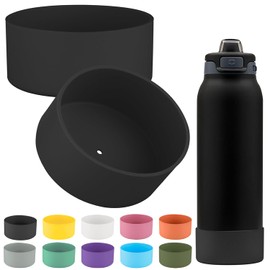 Ello Pop 2-Pack Silicone Bottom Boot for 32oz Stainless Steel Water Bottle - Scratch & Noise Avoidance (Black, 32oz)