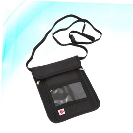Kisangel Travel Neck Holder Bag Multifunctional Wallet for Certificates Tickets and Money Lightweight Black Travel Accessory for Airports and Festivals