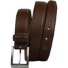 Silver Square Titanium Brown Belt - 34"