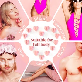 Chulan Hard Wax Beads, 400g Heart Hypoallergenic Wax Beans for Sensitive Skin, Unscented Waxing Beads for Coarse Hair Removal, Brazilian Waxing, Facial, Bikini, Legs, Armpits Women Home Pink