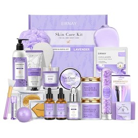 Mothers Day Gifts for Women, Spa Gifts Basket for Women, 21pcs Lavender Bath and Body Gift Basket, Self Care Gifts, Facial Skin Care Set, Birthday Gifts for Mom, Wife, Girlfriend, Sister