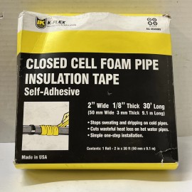 K-Flex Closed  Cell Foam Pipe Insulation Tape 2” Wide 1/8” Thick 30” Long