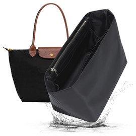 Nylon Purse Organizer Insert for Longchamp Le Pliage Tote Large, Black
