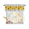 Kitchen Curtains Valances for Windows Summer Yellow Sunflower Gray Plaid