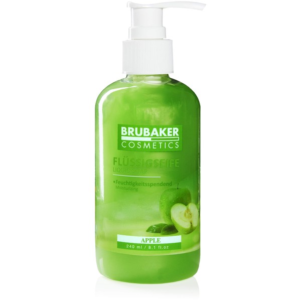 BRUBAKER Cosmetics Hand Wash Lotion Liquid Soap Apple 240 ml in Practical Dispenser - Gently Cleans and Moisturises - for Hygienically Clean Hands