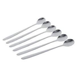Cucharas de acero inoxidable, 6 piezas Cucharas elegantes de acero inoxidable con mango largo, helado de leche Latte Sundae Coffee Spoon Tea Spoons