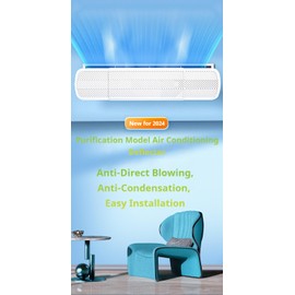 QIANDAHOM-Air Deflectors for Ceiling Vents, AC Air Vent Deflector for Central Air Conditioner,with Highly Effective Purifying Filter Cotton, air Conditioner Vent Deflector for Side Vents,60-120cm