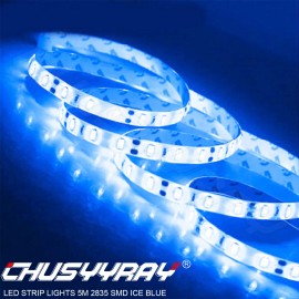 CHUSYYRAY New Upgrade LED Strip Lights 5m 2835 SMD Ice Blue Bright 300 LEDs 12v Waterproof