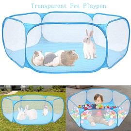 Hamster Foldable Exercise Playpen, Breathable and Transparent Pet Playpen, Indoor/Outdoor Cage Small Animal Fence for Syrian Hamster Rats Chinchillas Rabbit Guinea Pigs Gerbils Hedgehogs Reptiles