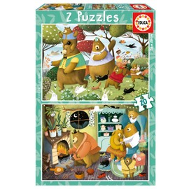 Educa - Puzzle 20 Pieces for Children from 3 Years | Forest Stories, 2 x 20 Pieces Puzzle, Puzzle Set for Children from 3 Years, Children's Puzzle, Animals (19686)