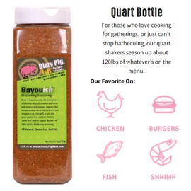 Dizzy Pig ish Fusion Bayou-ish Blackening Seasoning (Quart Shaker) - Hand Made in the USA - Seasons Around 120lbs of Food - MSG Free, Gluten Free