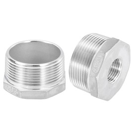 sourcing map 1Pcs 1-1/2" Male NPT to 1/2" Female NPT 304 Stainless Steel Reducer Hex Bushing, Reducing Cast Pipe Adapter Fitting for Industrial, Oil/Gas, Water, HVAC, and Plumbing Systems