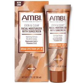 Ambi Even & Clear Facial Moisturizer with Sunscreen SPF 30, 1.7 Ounce