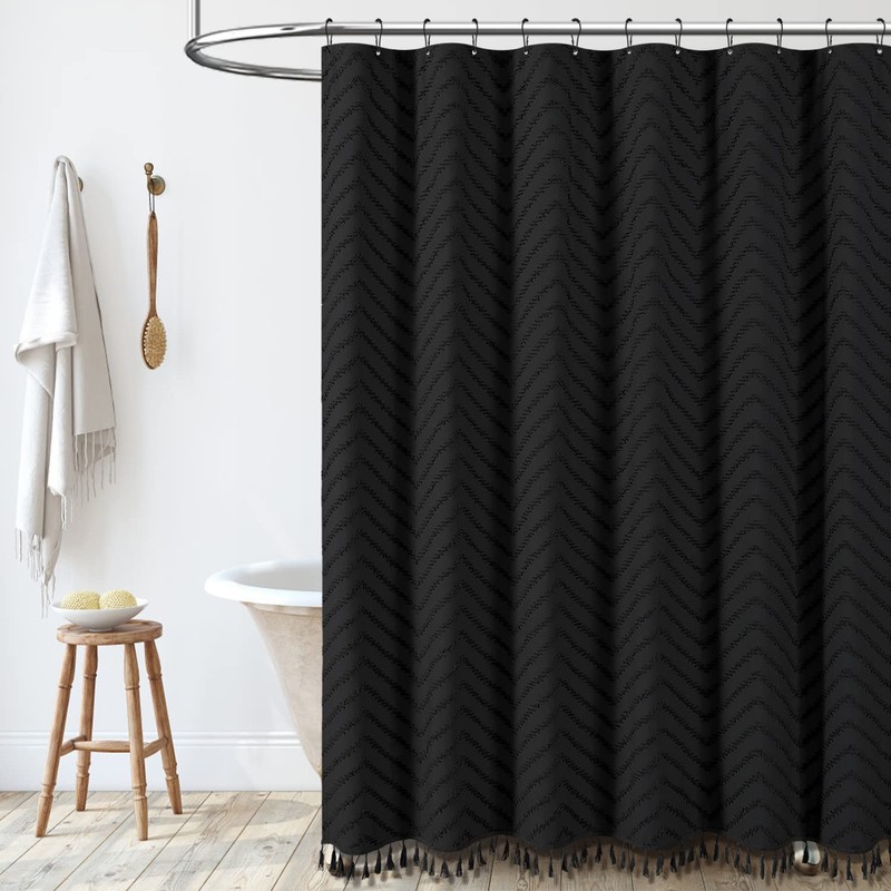 Dynamene Stall Fabric Shower Curtain, 42 Inch Wide Boho Farmhouse