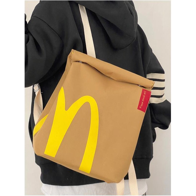 McDonald's Backpack Lightweight for Women Men Knapsack Funny Crossbody Shoulder