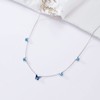 PEIMKO Blue Crystal Butterfly Necklace 925 Sterling Silver 5 Little
