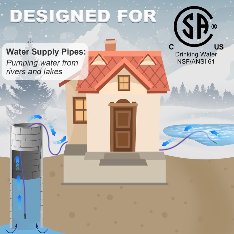 In Pipe Heating Cable Prevents Pipes from Freezing, YeloDeer Internal