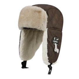 Clakllie Russian Ushanka Caps Lumberjack Eskimo Bomber Cap Women's Winter Hats Trapper Trooper Hat with Earflaps,Brown