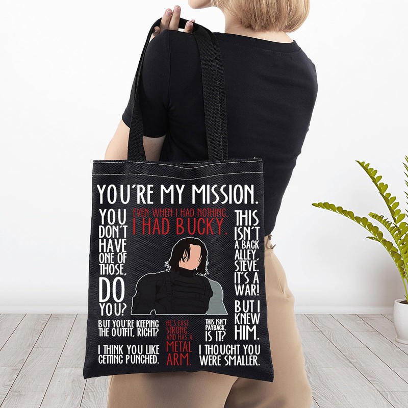 BWWKTOP Bucky Tote Bag Superheros Barnes Fans Gift Even When
