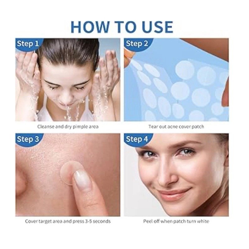 Pimple Patch For Face, 4 Sizes, 300 Counts Acne Patches,
