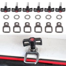 BESTAOO 6Pack Hardtop Quick Removal Bolts Thumb Screws with 6 Tie Down Anchors Compatible with Jeep Wrangler 1997-2024 TJ JK JL Gladiator JT 4XE 2021+ Ford Bronco 2 4 Door Accessories (Star)