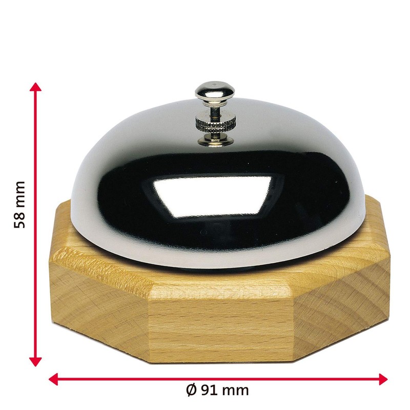 Westmark Table Waiter Bell Packed, Steel Silver/Beige, 9.1 x 9.1
