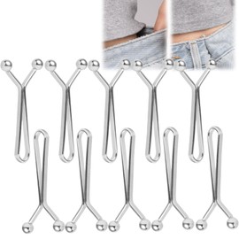 10PCS Pant Waist Tightener,Tightening Waistband,Adjustable Waist Buckles,Waist Tightener Clips,Tightener Loose Jeans Pants Clips,Jean Buttons for Easy Adjustments,Buckles for Jeans,Waist Tightener