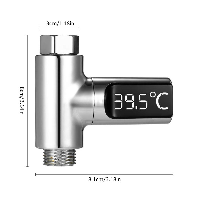 LED Display Celsius Home Water Shower Thermometer Flow Water Temperature