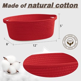 Gift Basket Empty with Gift Bags and Ribbons, DIY Basket Gift Set, Cute Baby Gift Basket, Empty Decorative Gift Chest Box, Durable Baskets for Birthday/Baby Shower Gifts, 12"X 8" X 5" (Red)