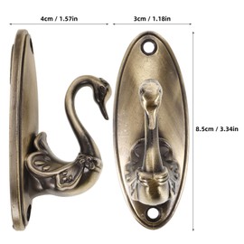 NUOLUX 2psc Swan Style Curtain Tieback Hooks - Bronze