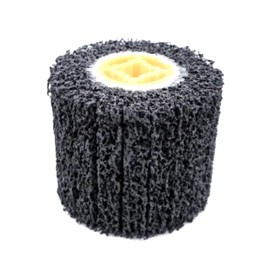 SuperGrindz Strip and Clean Abrasive Drum Paint and Rust Remover, 40 Grit Wire Drawing Polishing Wheel for Metal Wood Surface Conditioning Clean Descale Welds Oxidation Removal, 4.5" x 4" 115x100x19mm