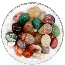 Natural Crystal and Healing Stones Set, 16 Pc Agate Crystal Stones Rock Gemstones, Witches Reiki Energy Balancing Meditation Divination Home Decor DIY