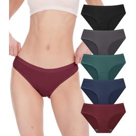 BAMBOO COOL Womens Underwear Bikini Underpants Hipster Ladies Panties Soft Stretch Breathable Panties for Women, 5-Pack