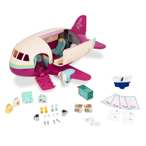 Li'l Woodzeez – 5-Seater Honeysuckle Airplane Playset with 35 Accessories