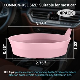 ME.FAN Car Cup Coasters [4 Pack] Silicone Car Coasters/Automotive Cup Mats - Universal Non-Slip Recessed Car Interior Accessories - Car Cup Holder Insert Coasters Dusty Rose