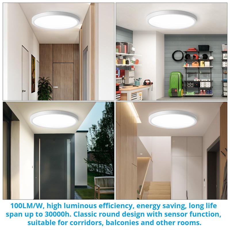 OPPEARL LED Ceiling Light with Radar Motion Sensor, 24 W