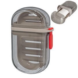 Travel Soap Case, Portable Bar Soap Holder Travel, Travel Soap Container Leakproof Soap Case, Soap Dishes for Traveling, Bathroom, Camping, Gym (Grey)