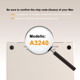 eleger Glitter Case Compatible with MacBook Air 13 Inch M4 M3 M2 [Colour Matches Mac], 2025 2024 2022 Release, Transparent Hard Plastic Protective Case for MacBook Air 13.6 inch, Polar Star