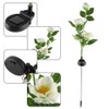 Solar Power LED Camellia Flower Light for Outdoor Yard Garden