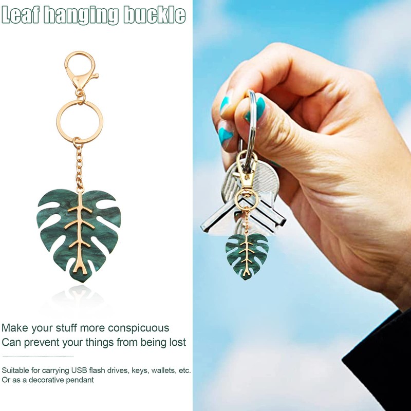Leaf Keychain Acrylic Keychains Metal Keychain Leaf Shape Metal Keychain