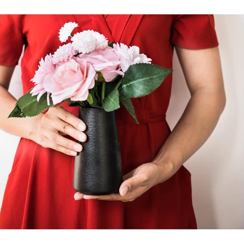 Vase Flower Base Vase Ceramic White Black Stylish Scandinavian Ceramics