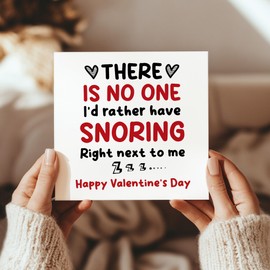 RED OCEAN Funny Valentines Card, Snoring Right Next To Me, Joke Valentines Card for Wife Husband Girlfriend Boyfriend Partner, Valentines Greeting Cards For Him Her, Happy Valentines Cards