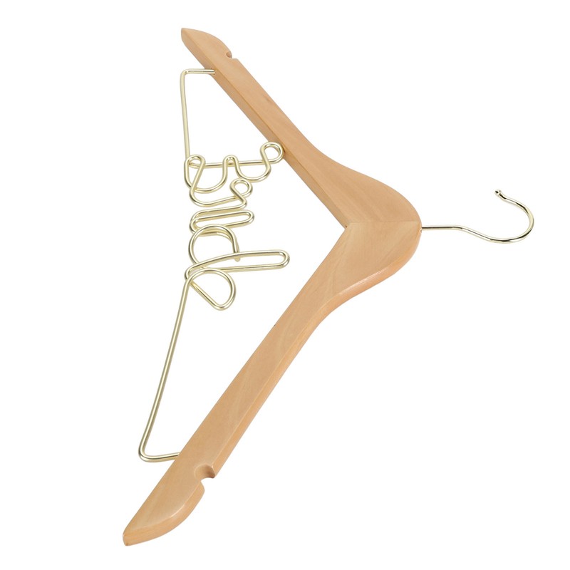 Wedding Hanger Anti Slip Wooden Clothes Hanger Iron Clothing Hanger