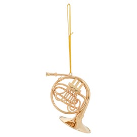 Broadway Gifts 3.3" Gold Brass French Horn Ornament Decoration