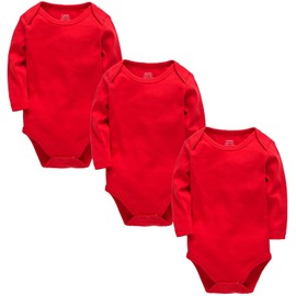 kavkas Long Sleeve Baby Bodysuit for Boys and Girls Newborn Cotton Vests Undershirts Infant Solid One Piece Baby Clothes 3 Pack (18-24M)